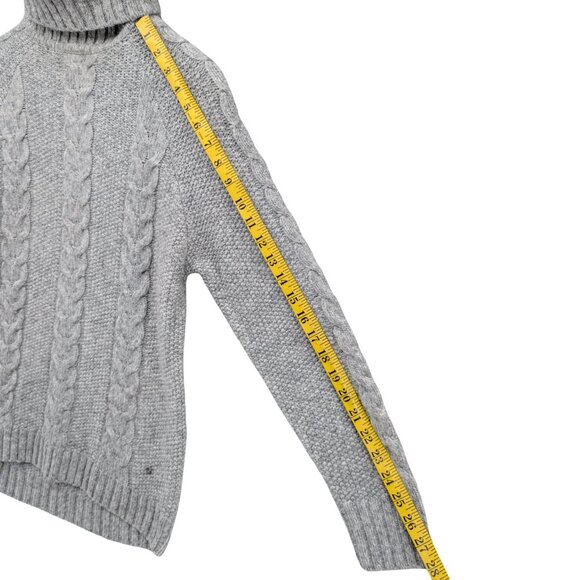 Kari Traa Cable Knit Sweater Womens Light Grey Wool Blend Turtleneck Size S - Picture 8 of 10